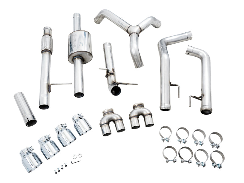 AWE Tuning 4th Gen GM Silverado/Sierra 1500 5.3L Cat-Back Exhaust with Quad Chrome Silver Tips (Part #3015-42201)