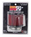 K&N Engineering 62-1470 1.75 Inch Crankcase Vent Filter with Rubber Top and Clamp-On Flange