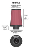 K&N Engineering Universal Rubber Air Filter Part RE-0810 – 3 Inch Flange, 6 Inch Outer Diameter, 4 5/8 Inch Inner Diameter, 9 Inch Length