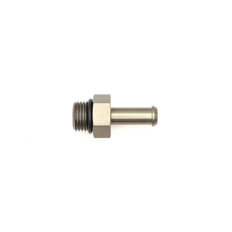 DeatschWerks 6AN ORB Male to 5/16 Inch Barb Fitting with O-Ring - Titanium