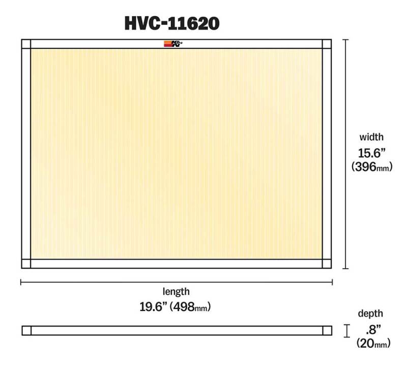 K&N HVAC Filter 16 x 20 x 1 - Washable and Reusable Air Filter with MERV 11 Rating