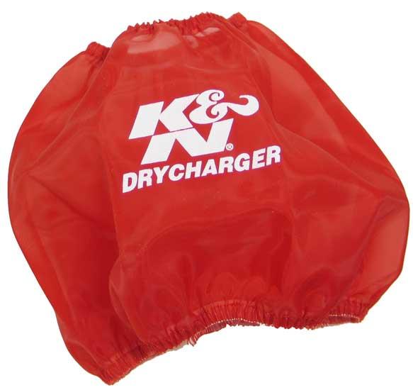 K&N Engineering RF-1048DR Round Tapered Drycharger Air Filter Wrap - Red, 7.5 inch Base ID / 4.5 inch Top ID / 6 inch Height