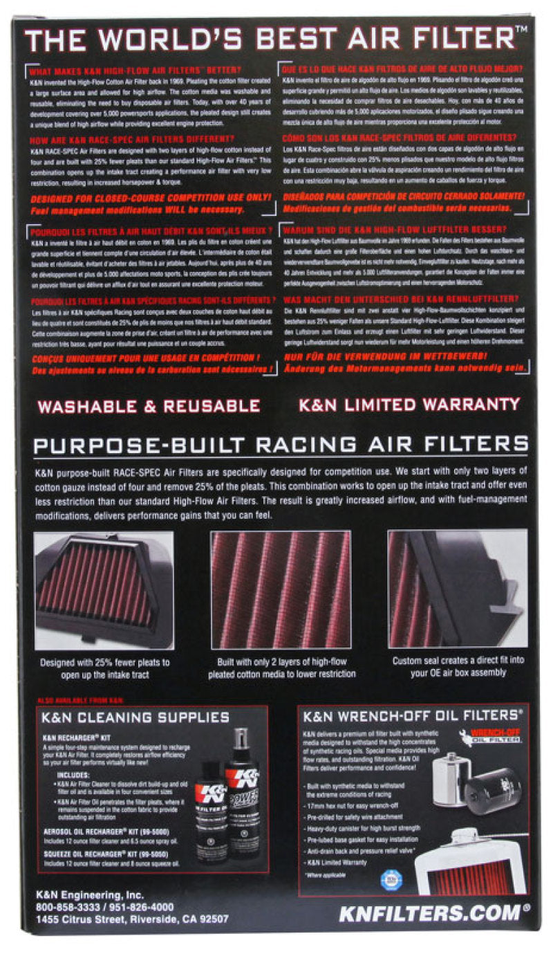 K&N Engineering YA-6008R Race Specific Replacement Air Filter for Yamaha YZF-R6 (2008-2017)