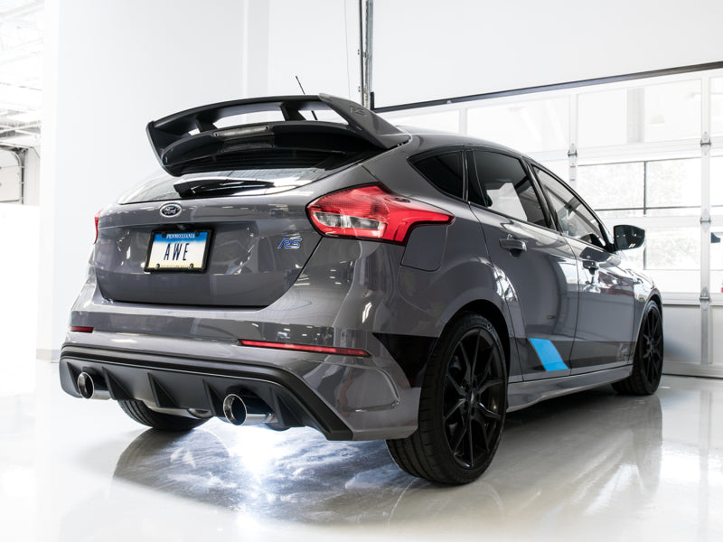 AWE Tuning Ford Focus RS SwitchPath Cat-Back Exhaust with Remote - Diamond Black Tips