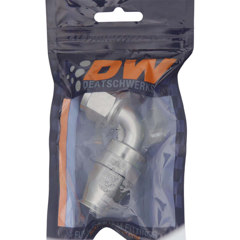 DeatschWerks 8AN Female Swivel 90-Degree Hose End PTFE with Olive Insert, Titanium Anodized - Part #6-02-0856