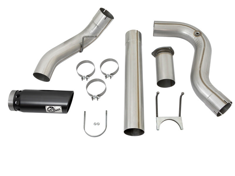 aFe Large Bore HD 5 Inch Diesel Exhaust System with Black Tip for 2017 Ford F-250 & F-350 6.7L V8