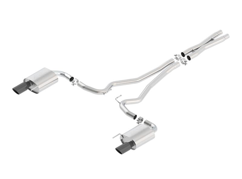 Borla Atak S Cat-Back Exhaust System for 2015-2017 Ford Mustang GT 5.0L V8, Black Chrome Finish
