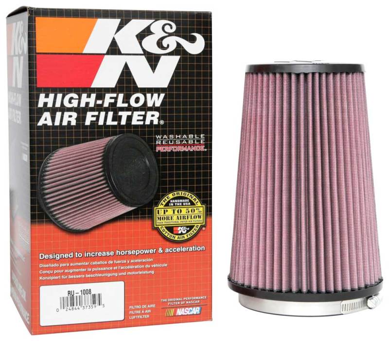 K&N Engineering Universal Clamp-On Air Filter 4-1/2 inch Flange / 5-7/8 inch Body - Model RU-1008