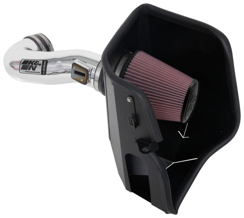 K&N 2019 Chevy Silverado / GMC Sierra 1500 V8-5.3/6.2L Performance Air Intake Kit with Reusable High-Flow Filter