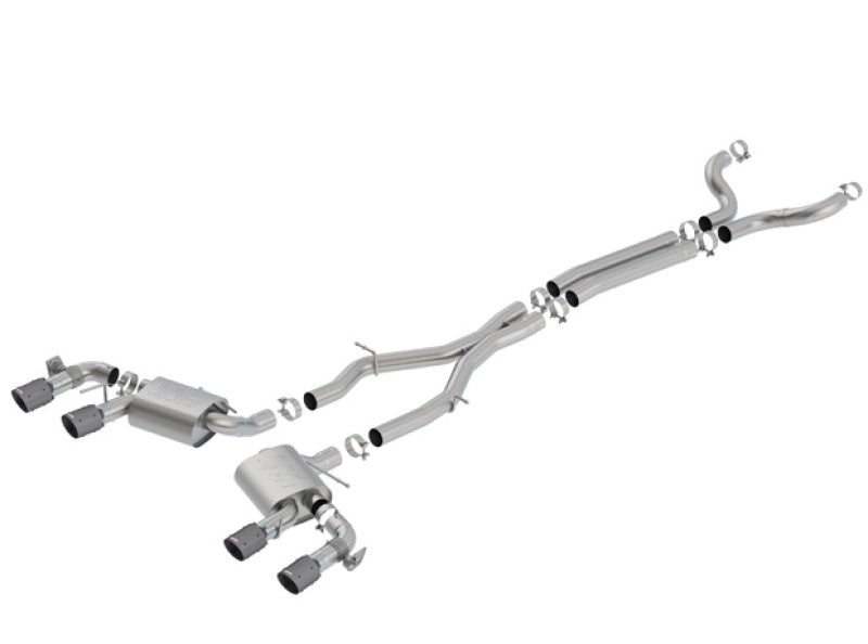 Borla Atak Cat-Back Exhaust System for 2017-2023 Chevrolet Camaro ZL1 6.2L V8 with Dual Mode NPP Valves and Carbon Fiber Tips