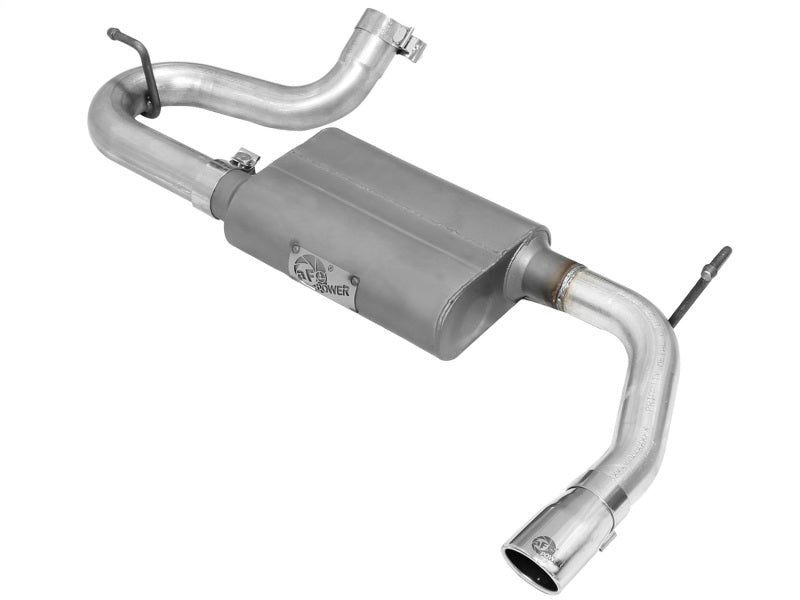 aFe Scorpion 2-1/2 Inch Aluminized Steel Axle-Back Exhaust System with Polished Tip for Jeep Wrangler (2007-2018) V6-3.6L/3.8L