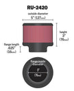 K&N Engineering Universal Rubber Air Filter with 3 Inch Flange and 5 Inch Outer Diameter