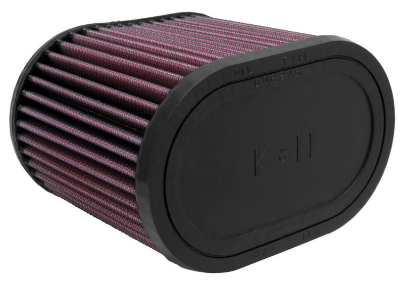 K&N Engineering RU-1500 Universal Oval Clamp-On Air Filter – 2 3/4 Inch Flange for Automotive and Equipment Applications