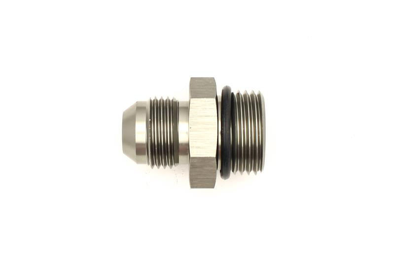 DeatschWerks 10AN ORB Male to 8AN Male Flare Adapter with O-Ring - Anodized Titanium Fuel Fitting