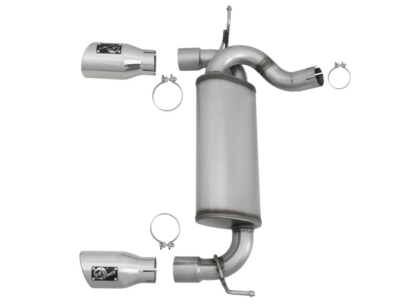 aFe Rebel Series 2.5-inch Stainless Steel Axle-Back Exhaust with Polished Tips for Jeep Wrangler (2007-2018) - V6 3.6L/3.8L