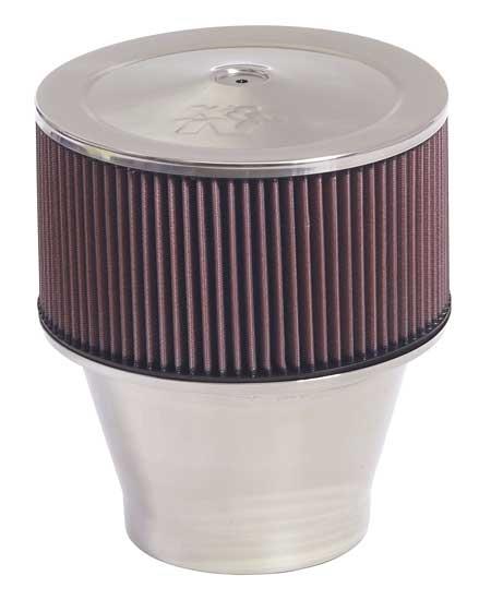 K&N Engineering Custom Velocity Stack Assembly - All Stainless Steel, 10-Inch Height, 5-1/8 Inch Flange