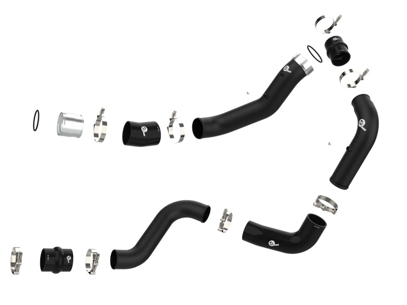 aFe BladeRunner Black 3-inch Aluminum Charge Pipe Kit for 2020-2021 GM Duramax Diesel Trucks L5P