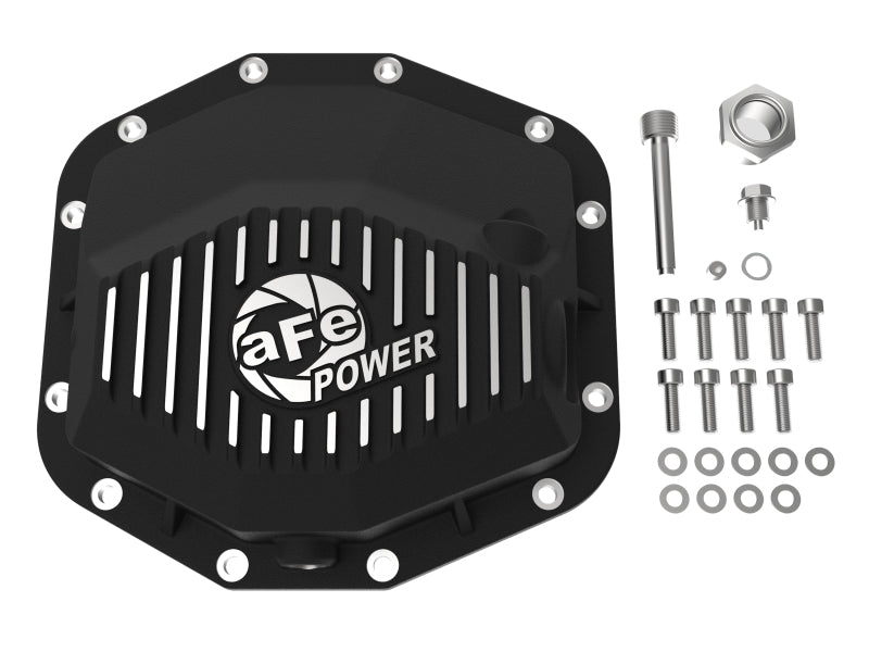 aFe POWER 21-22 Ram 1500 TRX Hemi V8 6.2L PRO Series Rear Differential Cover with Machined Fins and Black Finish