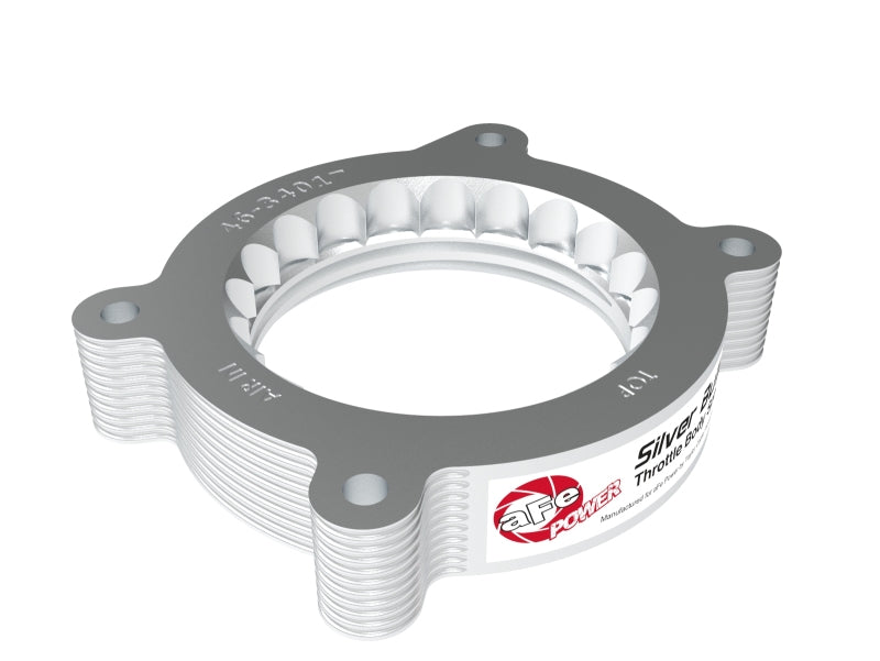 aFe Silver Bullet Aluminum Throttle Body Spacer for Chevrolet Corvette C8 (2020-2026) - Part Number 46-34017