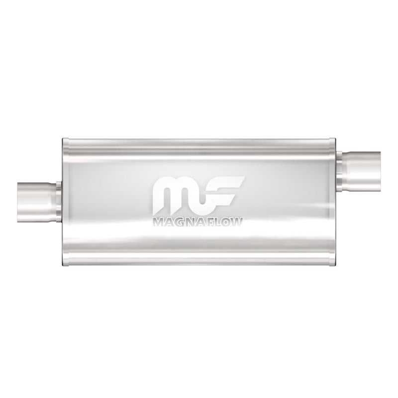 MagnaFlow Part 12256 Stainless Steel Oval Performance Exhaust Muffler – 2.5 Inch Inlet/Outlet, 5x8x18 Inches