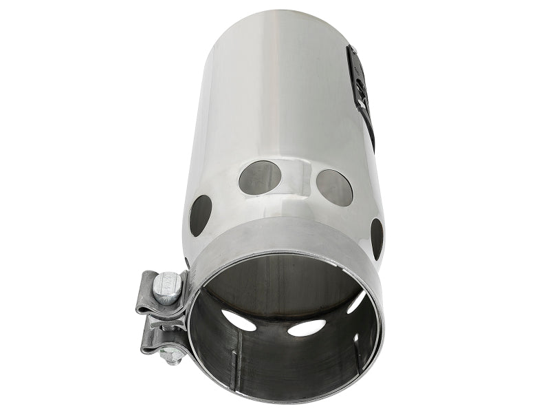aFe Power SATURN 4S 4-inch Stainless Steel Intercooled Exhaust Tip - Polished 4-inch Inlet x 5-inch Outlet x 12-inch Length