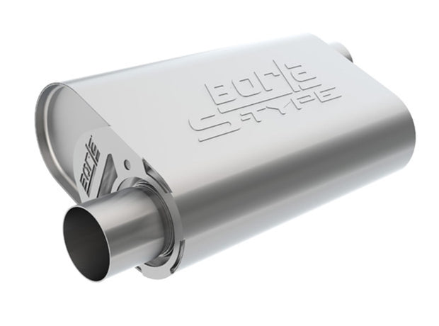 Borla CrateMuffler LS3 S-Type 2.50 Inch Offset/Offset Oval Muffler for Chevrolet and Pontiac V8 Engines