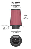 K&N Engineering Universal Rubber Air Filter with 6-Inch Flange, 10-Inch Height