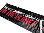 AWE Tuning Bay Banner - 7-Foot Wide Automotive Wall Decor with Grommets and Gloss Finish