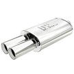 MagnaFlow Performance Exhaust Muffler 14815 with Welded Tip - Stainless Steel, 2.25/3.125 Inch Inlets and Dual Outlets