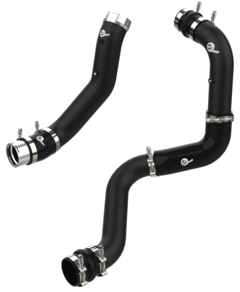 aFe BladeRunner Black 3-inch Aluminum Charge Pipe Kit for 2020-2021 GM Duramax Diesel Trucks L5P