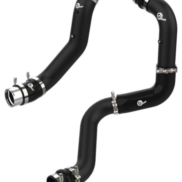 aFe BladeRunner Black 3-inch Aluminum Charge Pipe Kit for 2020-2021 GM Duramax Diesel Trucks L5P