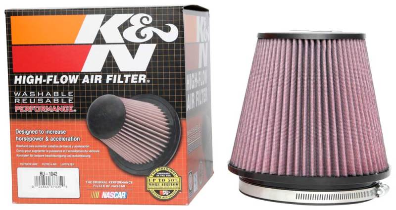 K&N Engineering Universal Clamp-On Air Filter 6 inch Flange / 7-1/2 inch Body / 5 inch Top / 6-1/2 inch Height