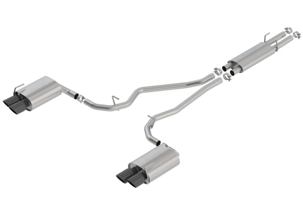 Borla S-Type Cat-Back Exhaust System for 2020-2025 Ford Explorer ST, Lincoln Aviator 3.0L V6 with Black Chrome Tips