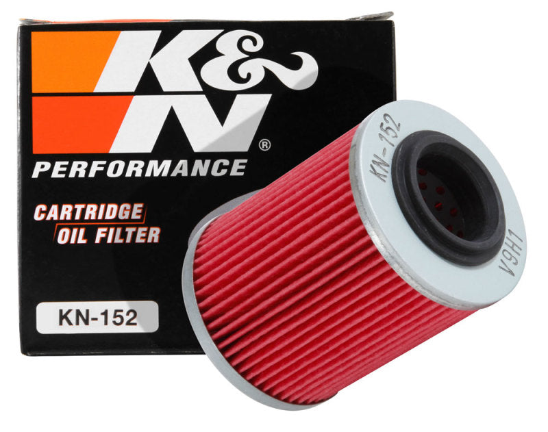 K&N Engineering Powersports Cartridge Oil Filter KN-152 for Aprilia, Bombardier, Can-Am, Ski Doo