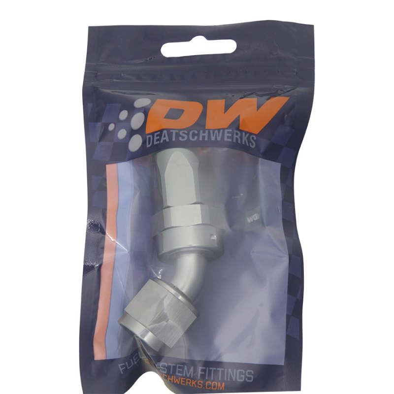 DeatschWerks 8AN Female Swivel 45-Degree Hose End CPE - Titanium Anodized