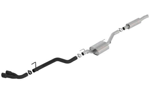Borla S-Type Cat-Back Exhaust System for Jeep Gladiator 3.6L V6 with Black Tips (Part #140812CB)