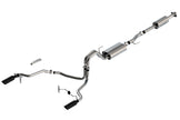 Borla F-150 2021-2025 Touring Cat-Back Exhaust System with Black Chrome Tips - Part #140862BC