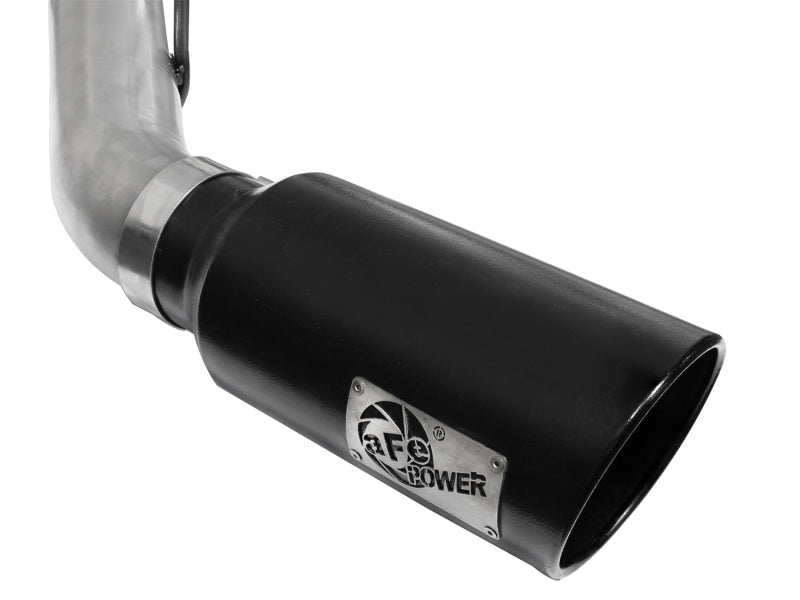aFe Atlas 4-Inch DPF-Back Aluminized Steel Exhaust System with Black Tips for 2011-2014 Ford Super Duty Trucks (V8-6.7L)
