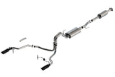 Borla F-150 2021-2025 Touring Cat-Back Exhaust System with Black Chrome Tips - Part #140862BC