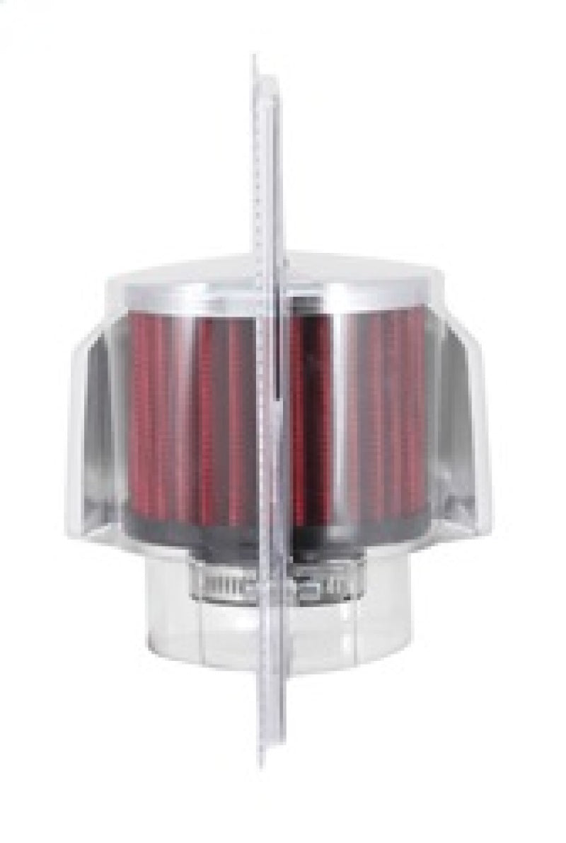 K&N Engineering 62-1513 Crankcase Vent Filter with Chrome Top and Rubber Base for Classic and Racing Engines