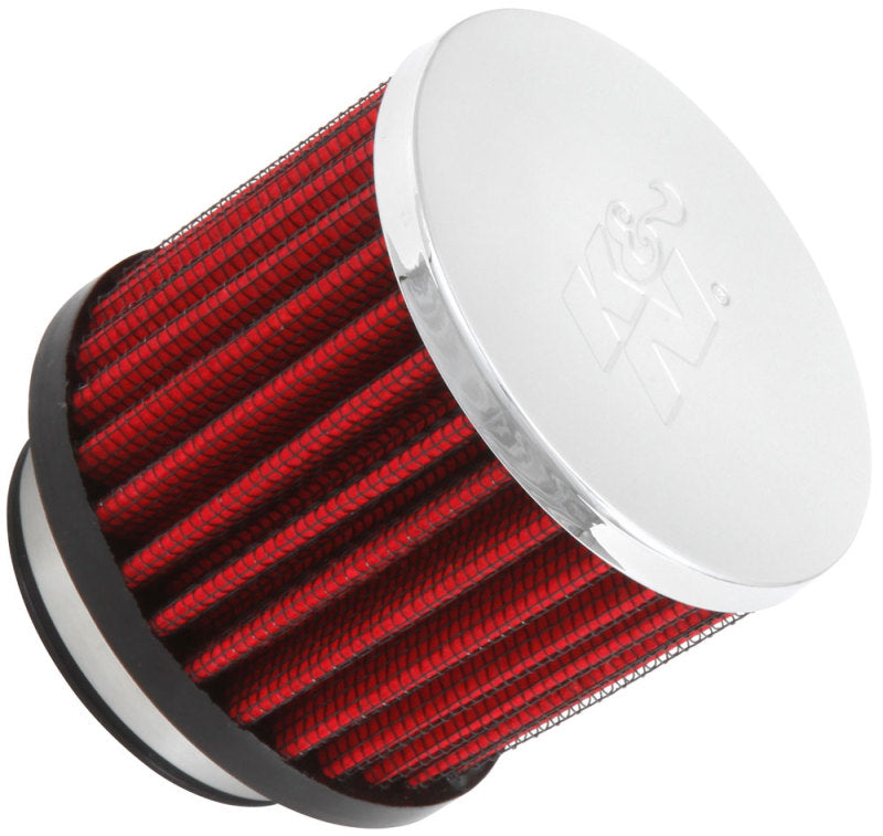 K&N Engineering 62-1480 Chrome Finish Rubber Base Crankcase Vent Filter - 1.75 Inch Flange ID