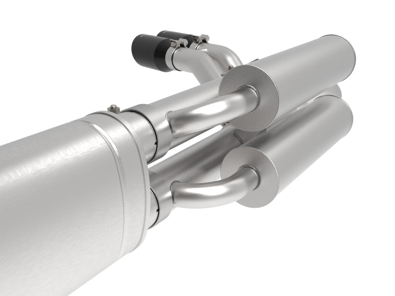 aFe Rebel Series 3-Inch 409 Stainless Steel Cat-Back Exhaust System with Black Tips for Ford F-250/F-350 2017-2020 V8 6.2L/7.3L