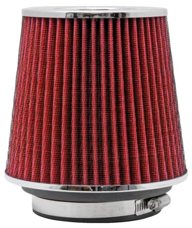K&N Engineering Universal Air Filter Chrome Round Tapered - 4 Inch Flange ID, 1.125 Inch Flange Length, 5.5 Inch Height