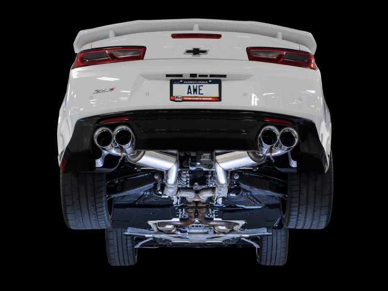 AWE Tuning 16-19 Chevrolet Camaro SS Touring Edition Axle-Back Exhaust with Quad Chrome Silver Tips