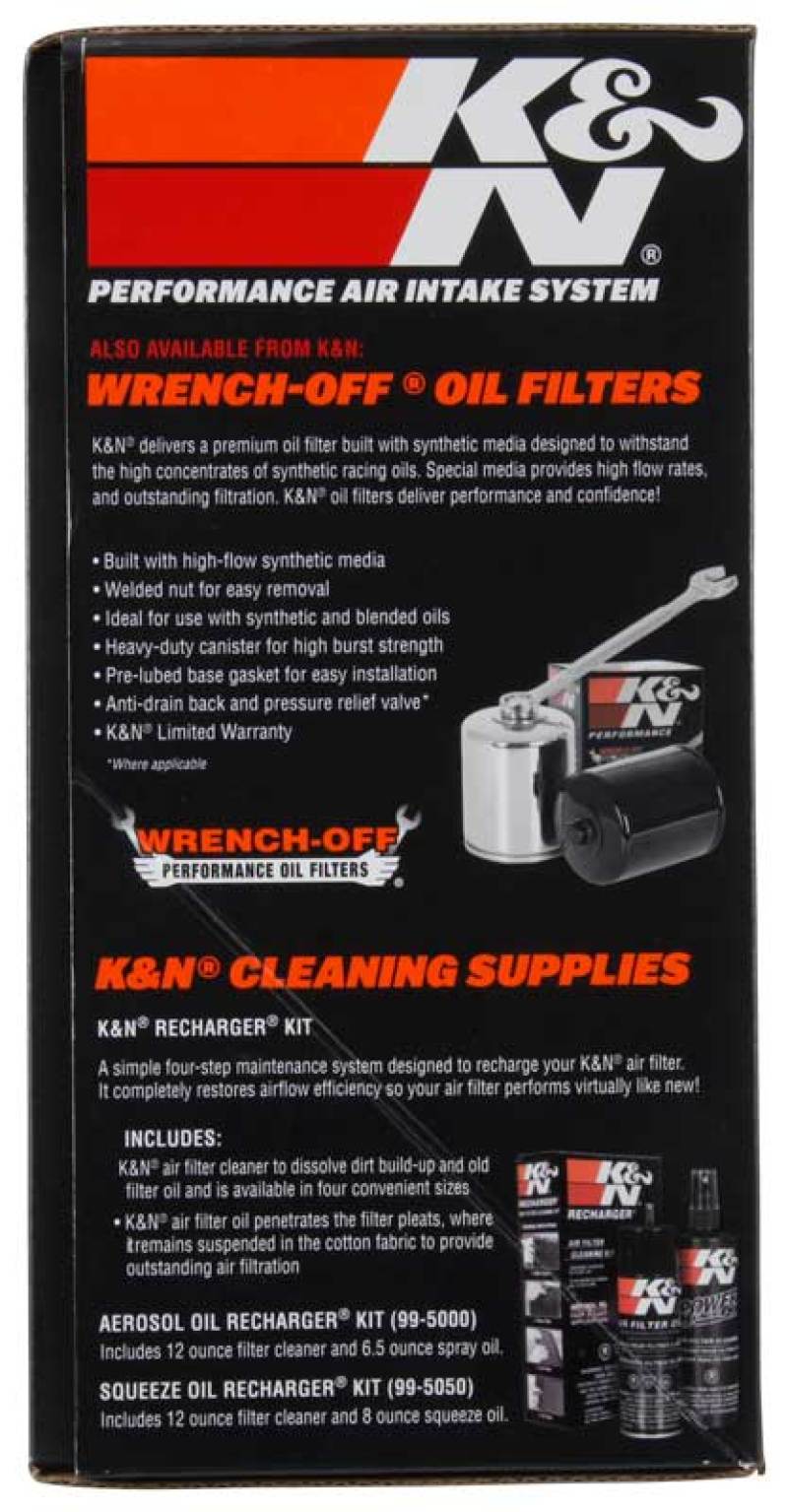 K&N Engineering Part 57-1139 High-Flow Performance Air Intake System for 2017 Harley-Davidson Touring Models