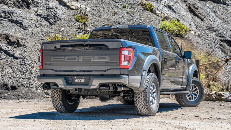 Borla 21-23 Ford Raptor 3-Inch Tail Pipe Kit with 4.5-Inch Carbon Fiber Tips - Black Anodized Finish