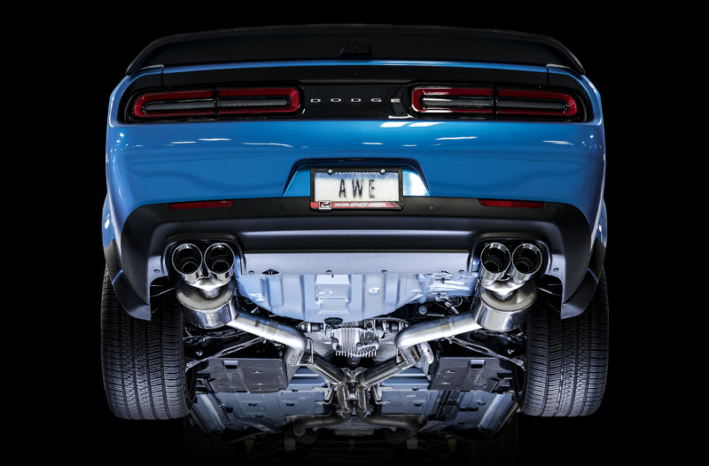 AWE Tuning 2015+ Dodge Challenger 6.4L/6.2L Touring Edition Exhaust with Quad Silver Tips