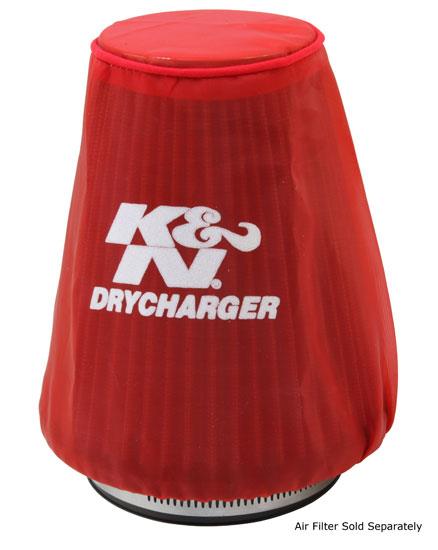 K&N Engineering Red Drycharger 5.25 inch x 3 inch Round Tapered Air Filter Wrap Part #22-2030PR