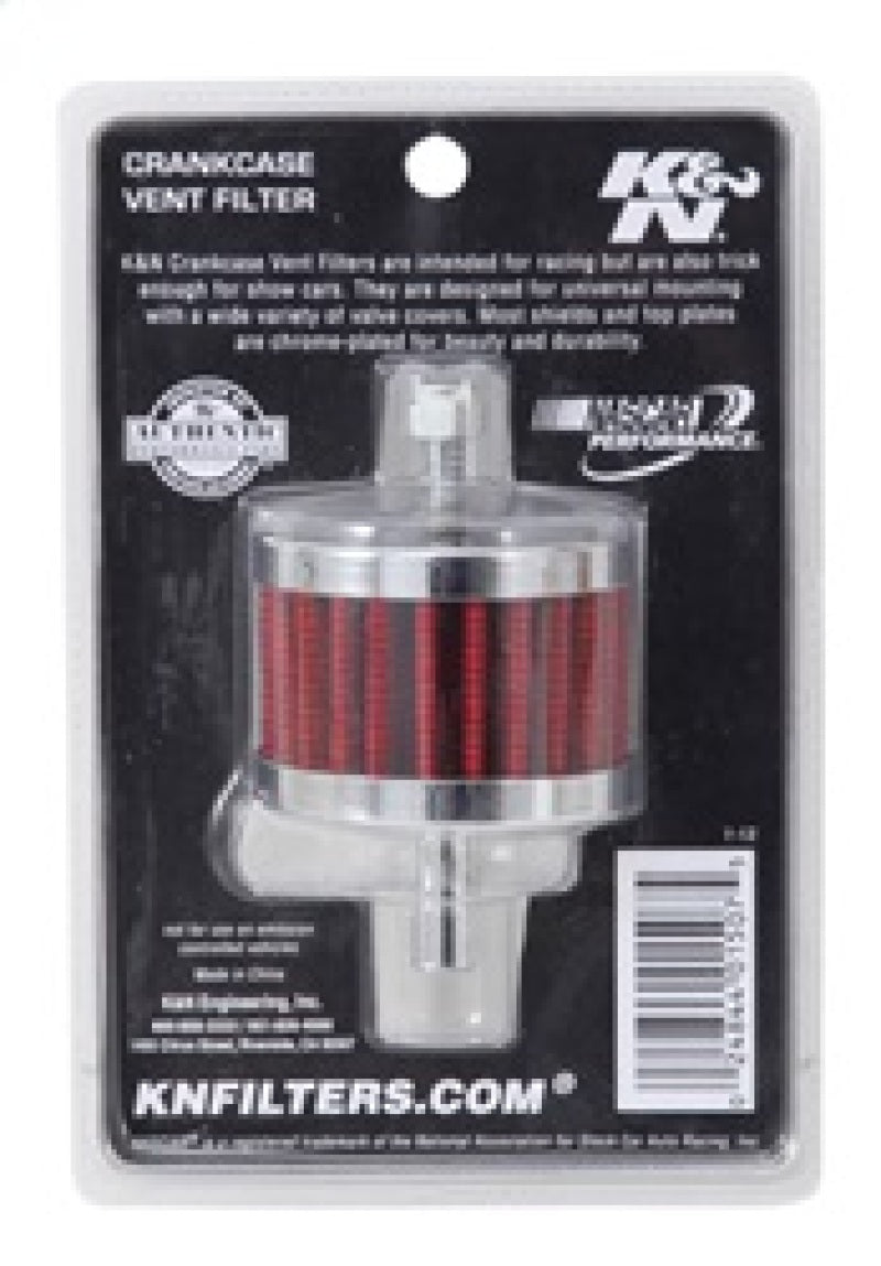K&N Engineering Steel Base Crankcase Vent Filter with 3/8 inch Tube - Classic Car & Racing Application