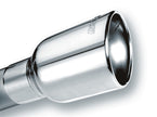 Borla Universal Polished Exhaust Tip with Clamp – 2.5 Inch Inlet, 4.25 x 3.5 Inch Single Oval Rolled-Edge Angle-Cut Outlet